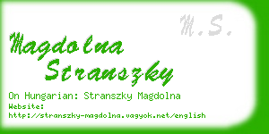 magdolna stranszky business card